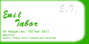 emil tabor business card